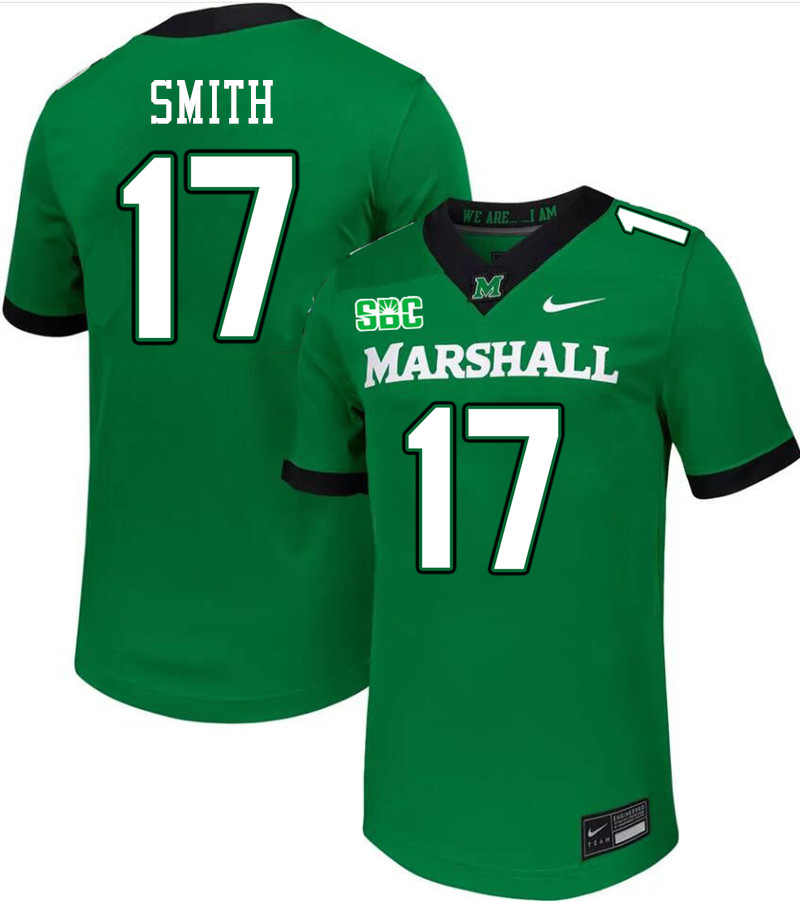 Marshall Thundering Herd #17 Daytione Smith College Football Jerseys Stitched-Green Marshall Thundering Herd #17 Daytione Smith College Football Jerseys Stitched-Green